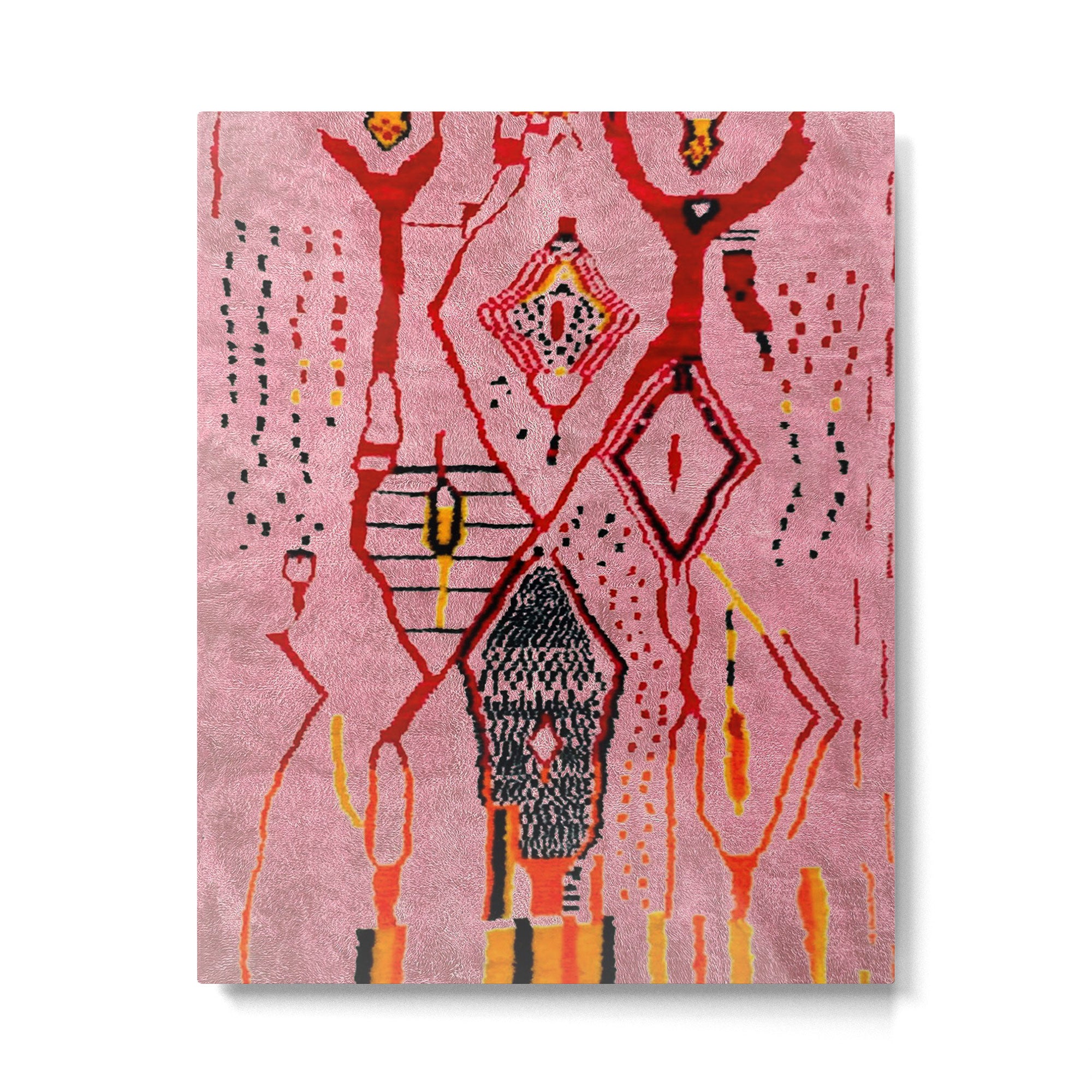 Traditional Pink Moroccan Rug Artwork Metal Print Gallery Image 6
