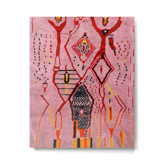 Traditional Pink Moroccan Rug Artwork Metal Print Gallery Image 1