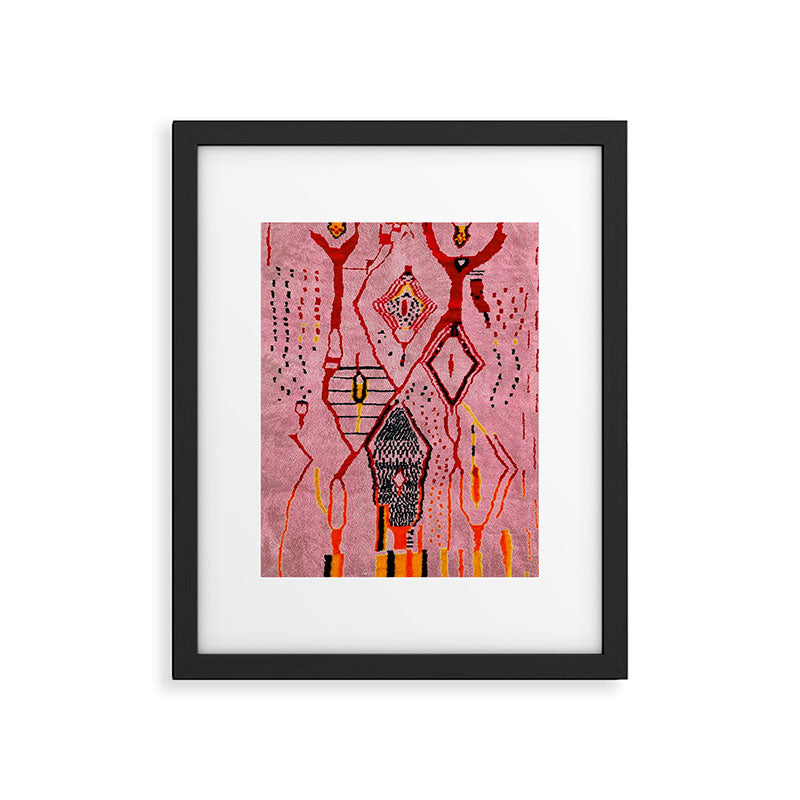 Traditional Pink Moroccan Rug Artwork Framed Art Print Gallery Image 6