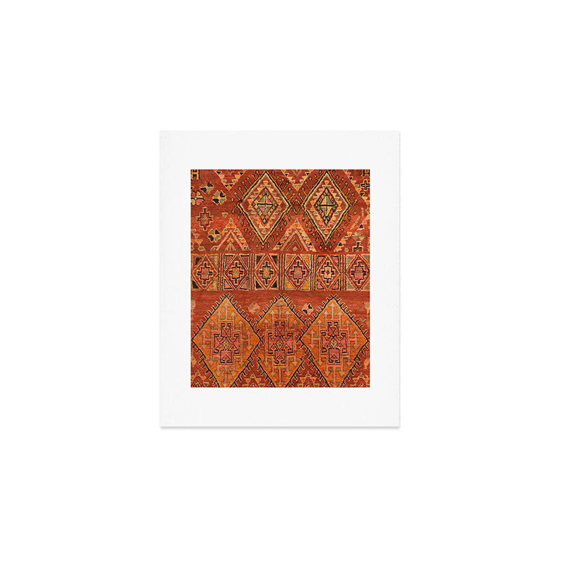 Traditional Vintage Heritage Moroccan Carpet  Art Print Gallery Image 1