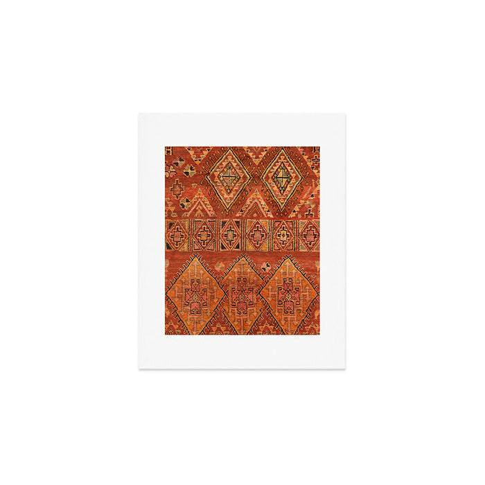 Traditional Vintage Heritage Moroccan Carpet  Art Print Gallery Image 1