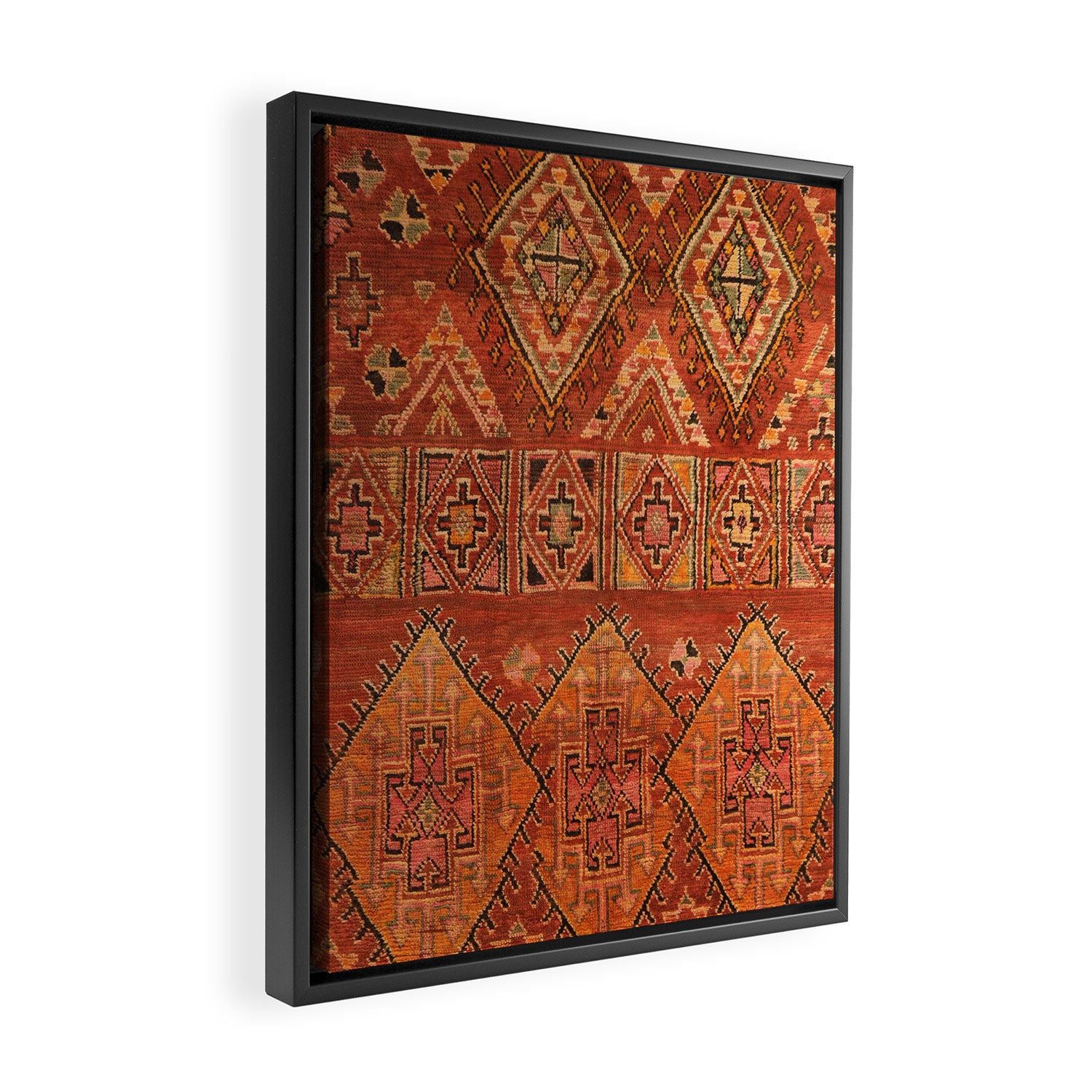 Traditional Vintage Heritage Moroccan Carpet  Framed Canvas Print Gallery Image 2