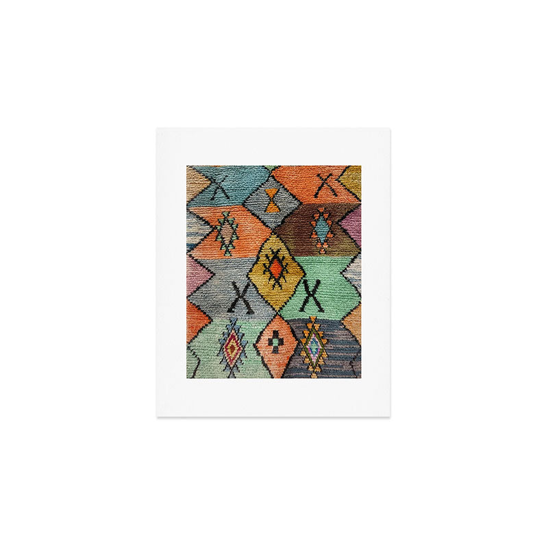 Traditional Vintage Moroccan Rug Art Print Gallery Image 1