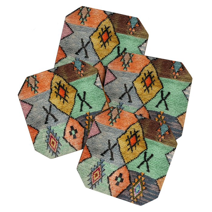 Traditional Vintage Moroccan Rug Coaster Gallery Image 1