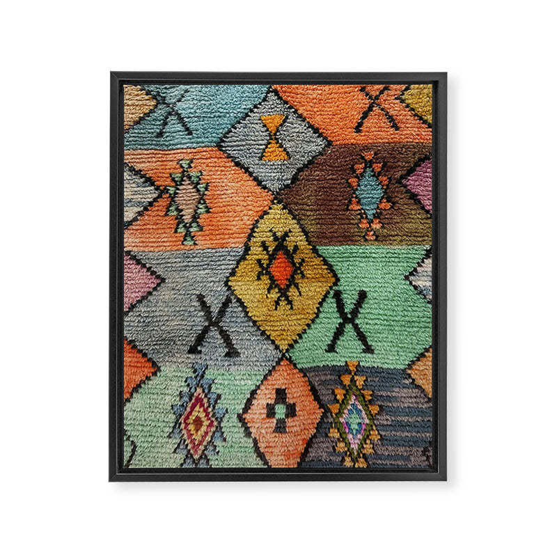 Traditional Vintage Moroccan Rug Framed Canvas Print Gallery Image 8