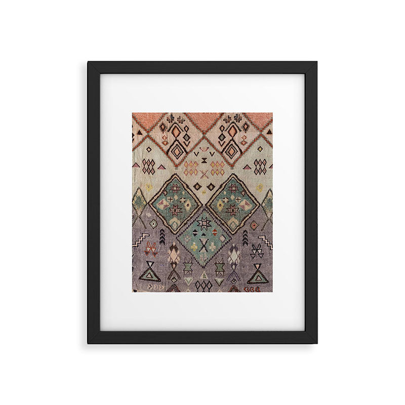 Traditional Vintage Moroccan Rug Framed Art Print Gallery Image 6