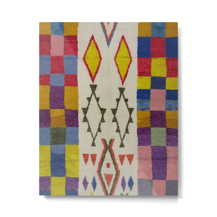 Vibrant Amazigh Geometric Motif Illustration Metal Print Gallery Image 1