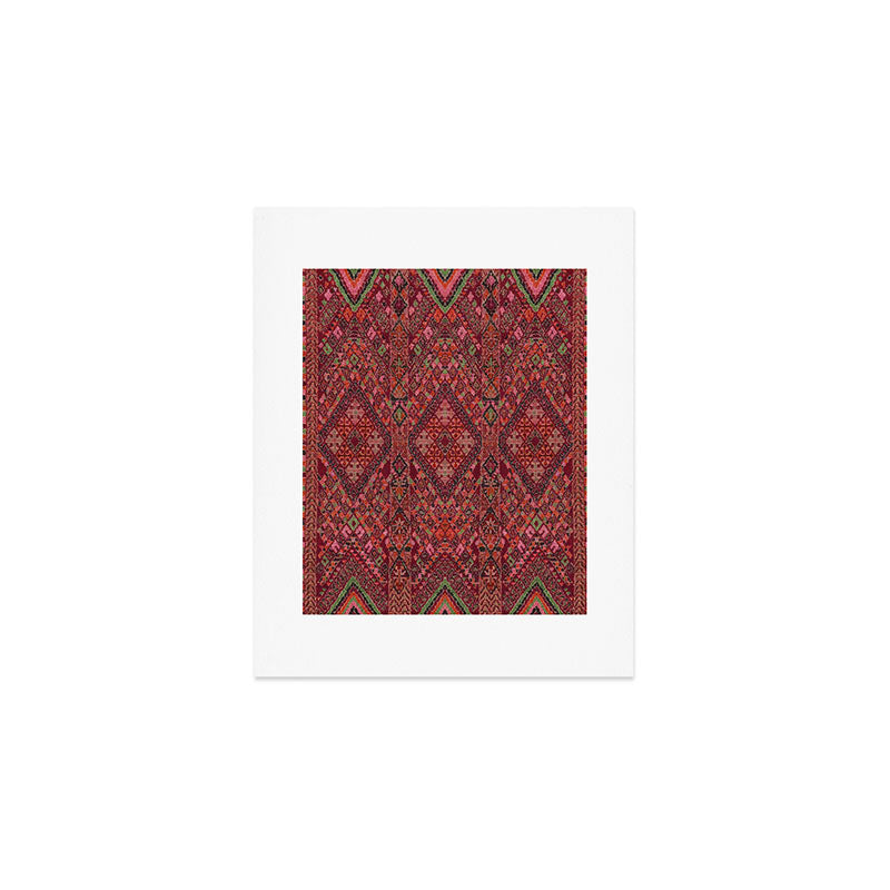 Vibrant Moroccan Kilim Pattern Art Print Gallery Image 1