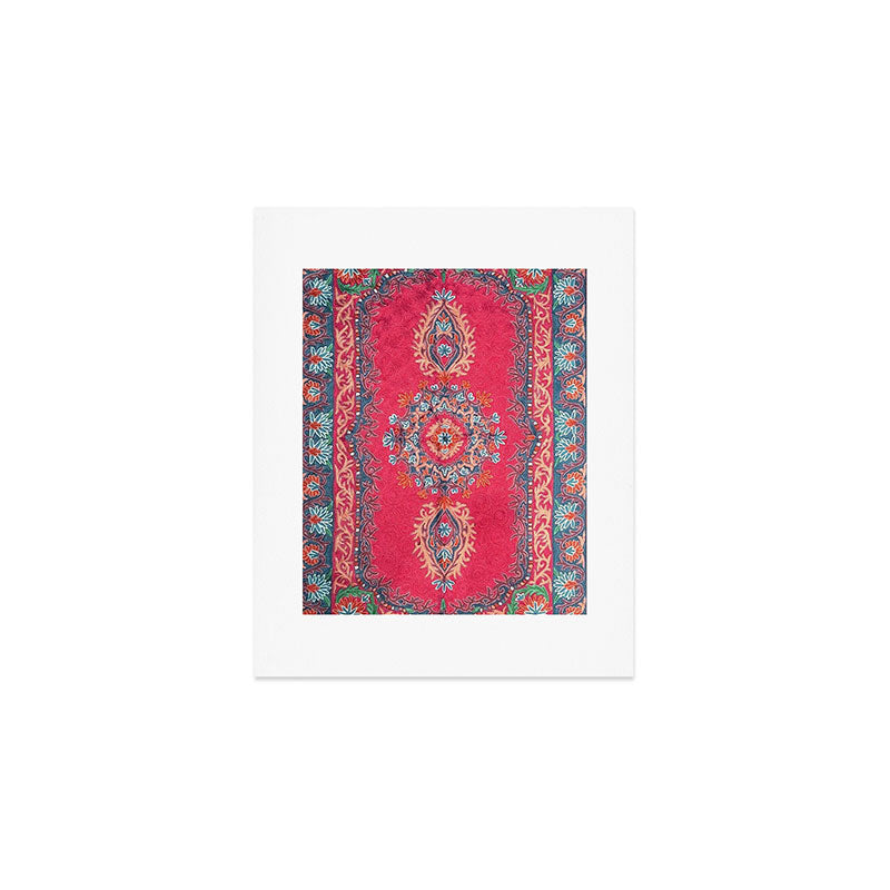Vintage Crimson Arabesque Art Print Gallery Image 1