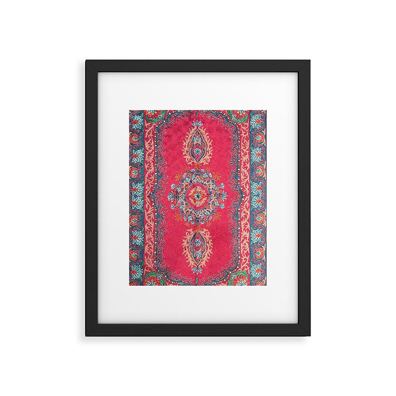 Vintage Crimson Arabesque Framed Art Print Gallery Image 6