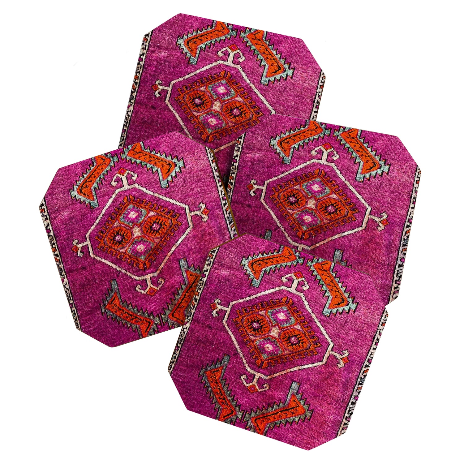vintage Moroccan carpet Coaster Gallery Image 1
