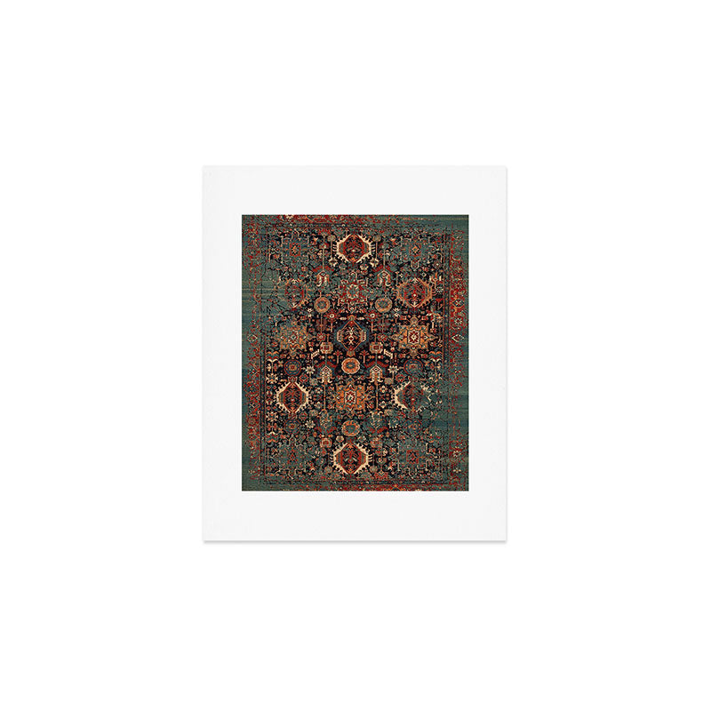 Vintage Traditional Moroccan Rug Art Print Gallery Image 1