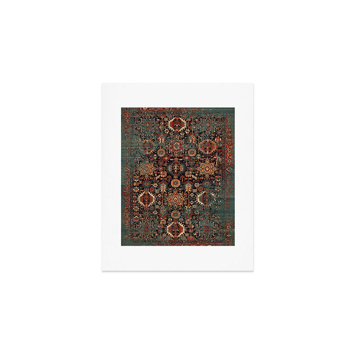 Vintage Traditional Moroccan Rug Art Print Gallery Image 1