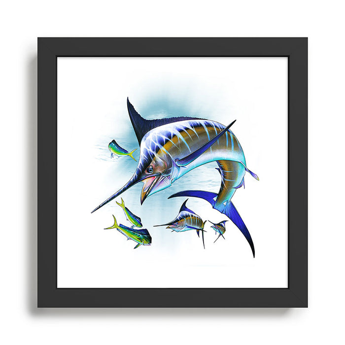 Marlin and Mahi Mahi Framed Art Print Gallery Image 1