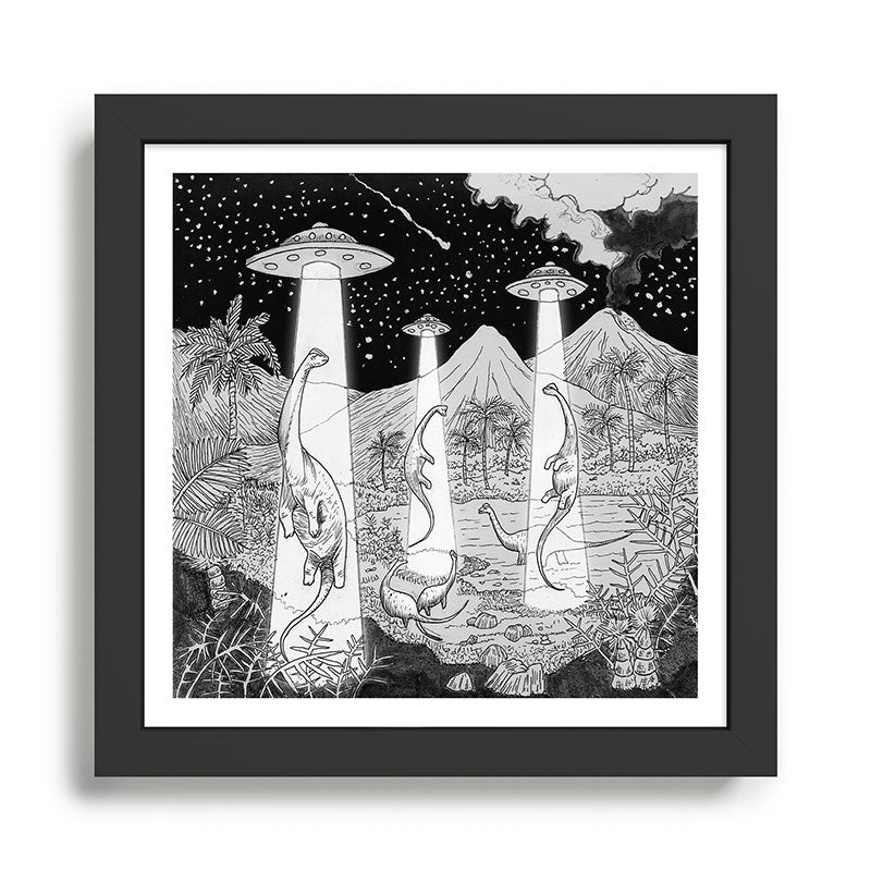 Dino abduction Framed Art Print Gallery Image 1