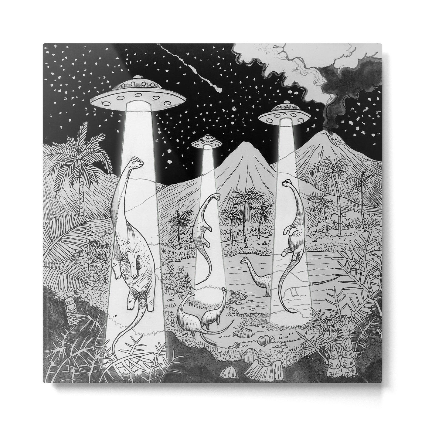 Dino abduction Metal Print