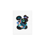 Dinosaur Astronauts In Space Watercolor Pattern Art Print Gallery Image 1