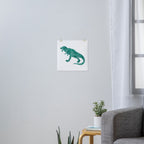 Watercolor Dinosaur Blue Green Dino Pattern Art Print Gallery Image 3