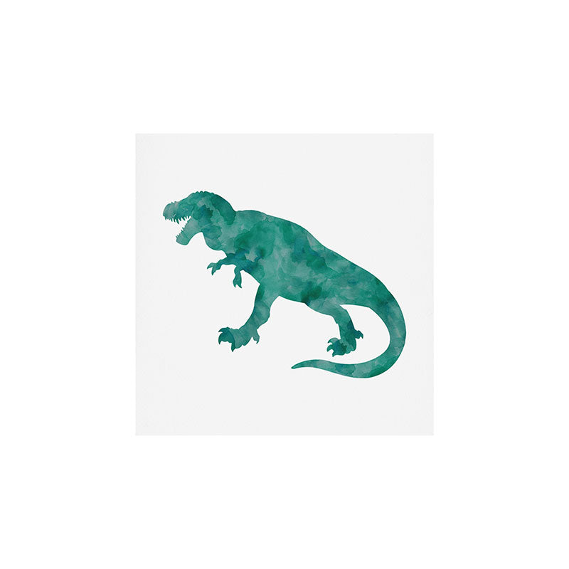 Watercolor Dinosaur Blue Green Dino Pattern Art Print Gallery Image 1