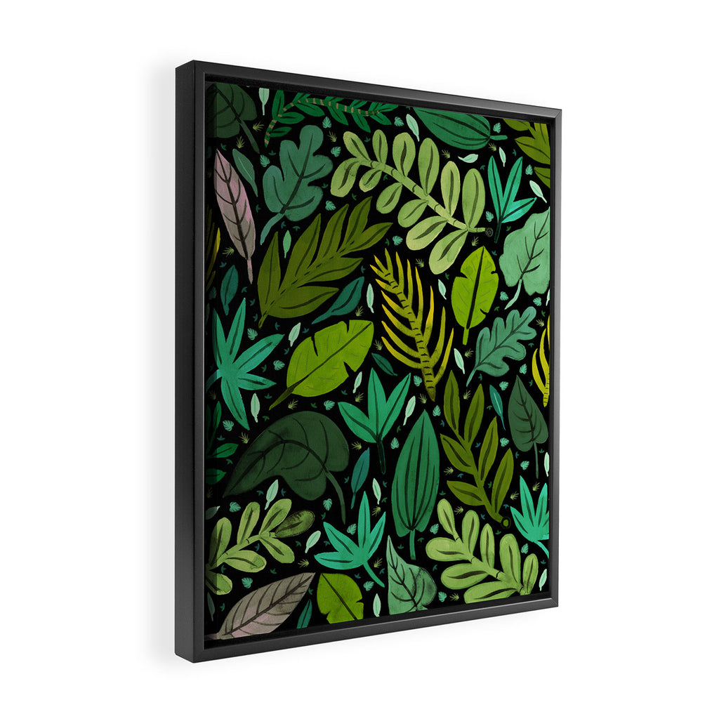 Green Scatter Framed Canvas Print Gallery Image 2