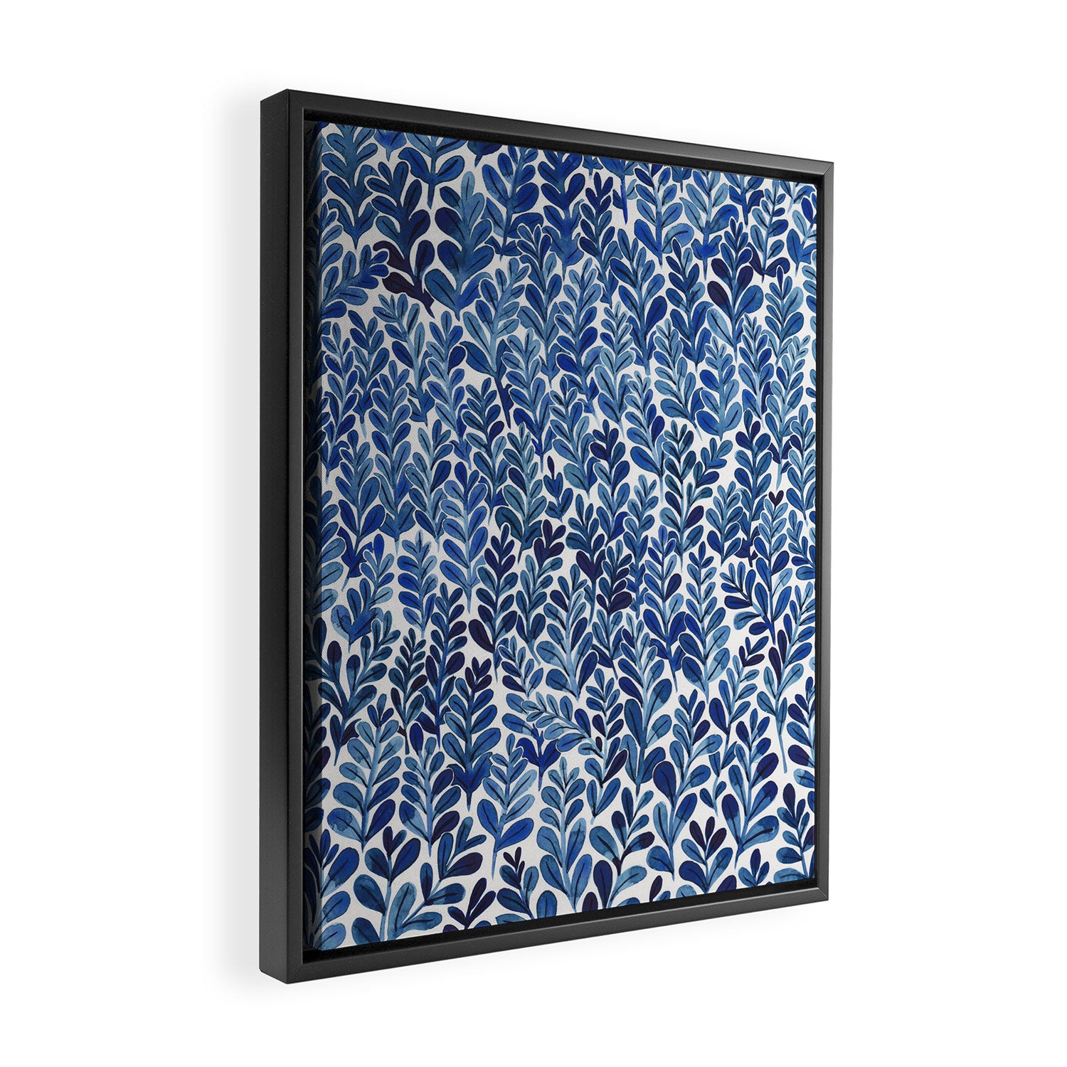 Indigo blues Framed Canvas Print Gallery Image 2