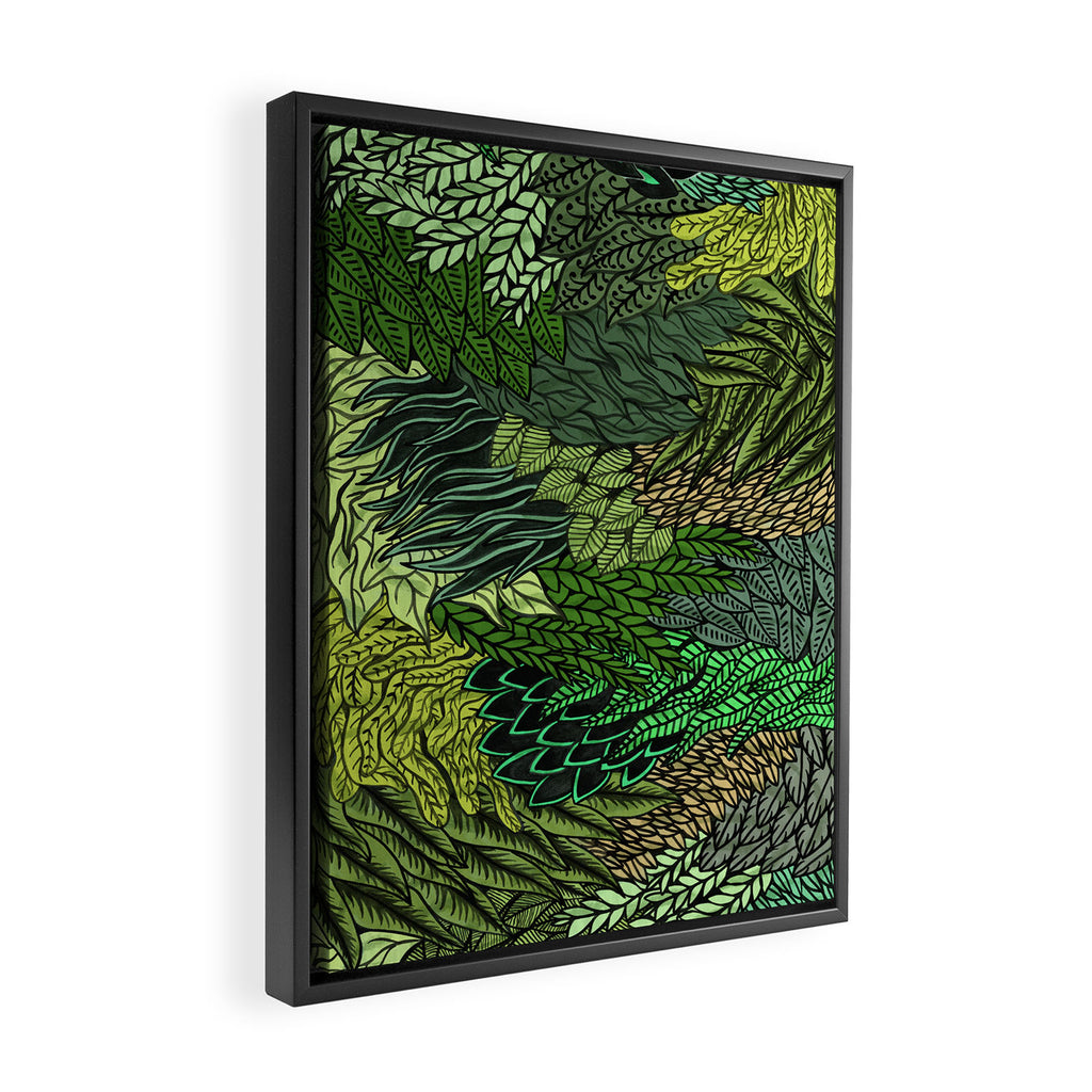 Leaf Cluster Framed Canvas Print Gallery Image 2