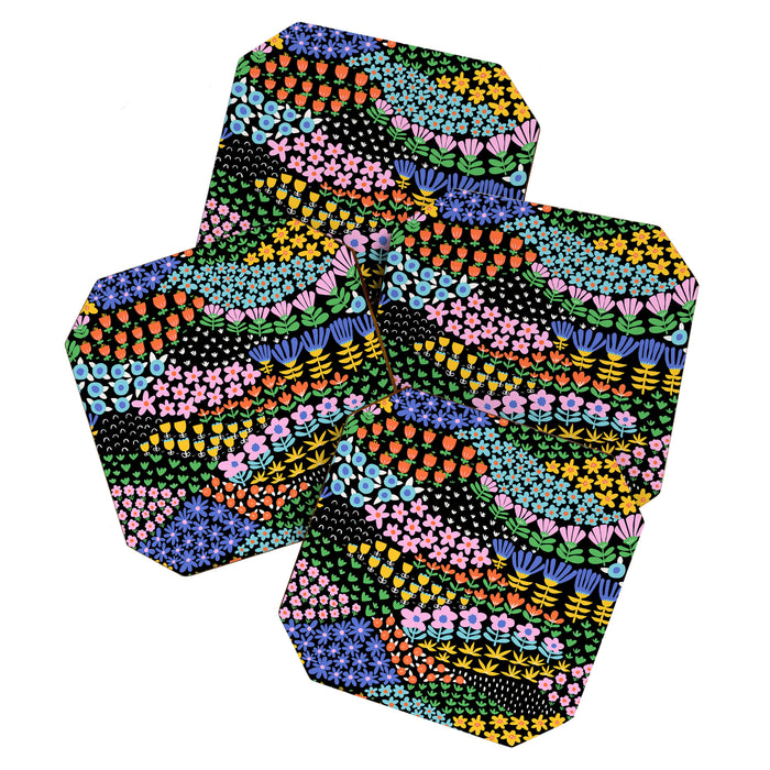 Abstract Flower Meadow Modern Contemporary Art Coaster Gallery Image 1