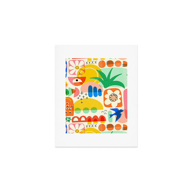 Abstract Mod Art Shapes Pattern Art Print Gallery Image 1