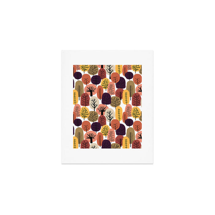 Autumn Trees Pattern Art Print Gallery Image 1