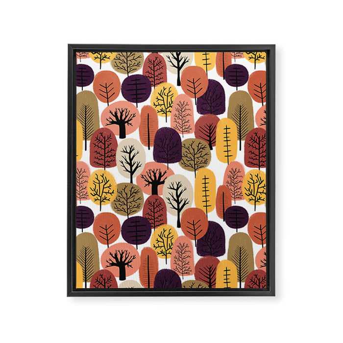 Autumn Trees Pattern Framed Canvas Print Gallery Image 1
