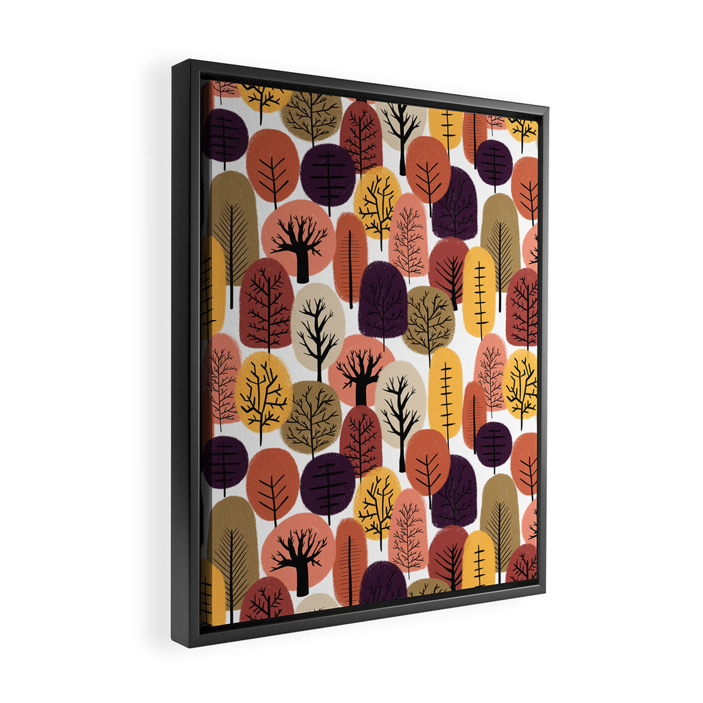 Autumn Trees Pattern Framed Canvas Print Gallery Image 2