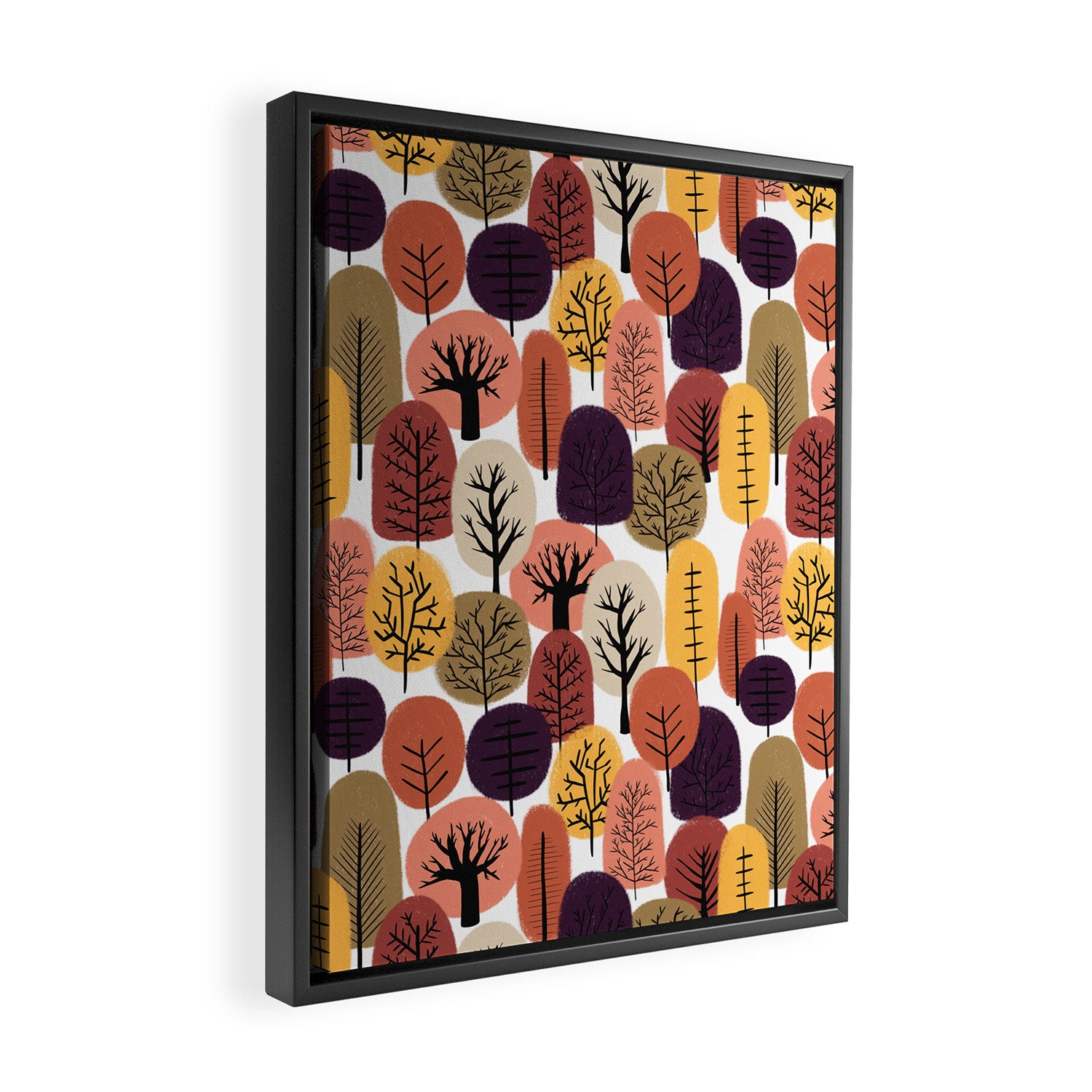 Autumn Trees Pattern Framed Canvas Print Gallery Image 2