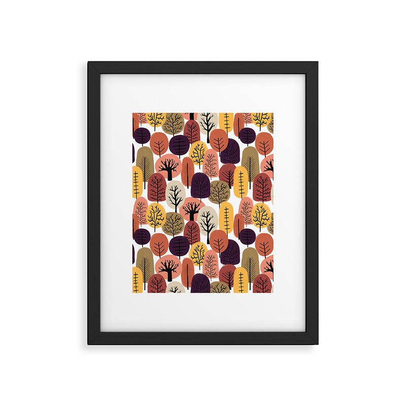 Autumn Trees Pattern Framed Art Print Gallery Image 6
