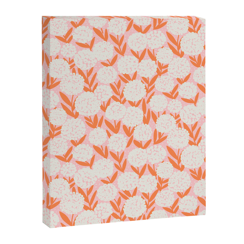 Blooming Abstract Cream and Orange Allium Flowers on Pastel Pink Canvas Print Gallery Image 6