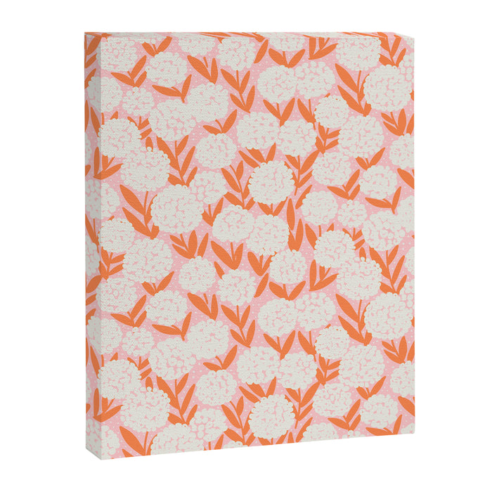 Blooming Abstract Cream and Orange Allium Flowers on Pastel Pink Canvas Print Gallery Image 1