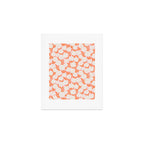 Blooming Abstract Cream and Orange Allium Flowers on Pastel Pink Art Print Gallery Image 1