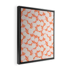 Blooming Abstract Cream and Orange Allium Flowers on Pastel Pink Framed Canvas Print Gallery Image 2