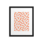 Blooming Abstract Cream and Orange Allium Flowers on Pastel Pink Framed Art Print Gallery Image 4