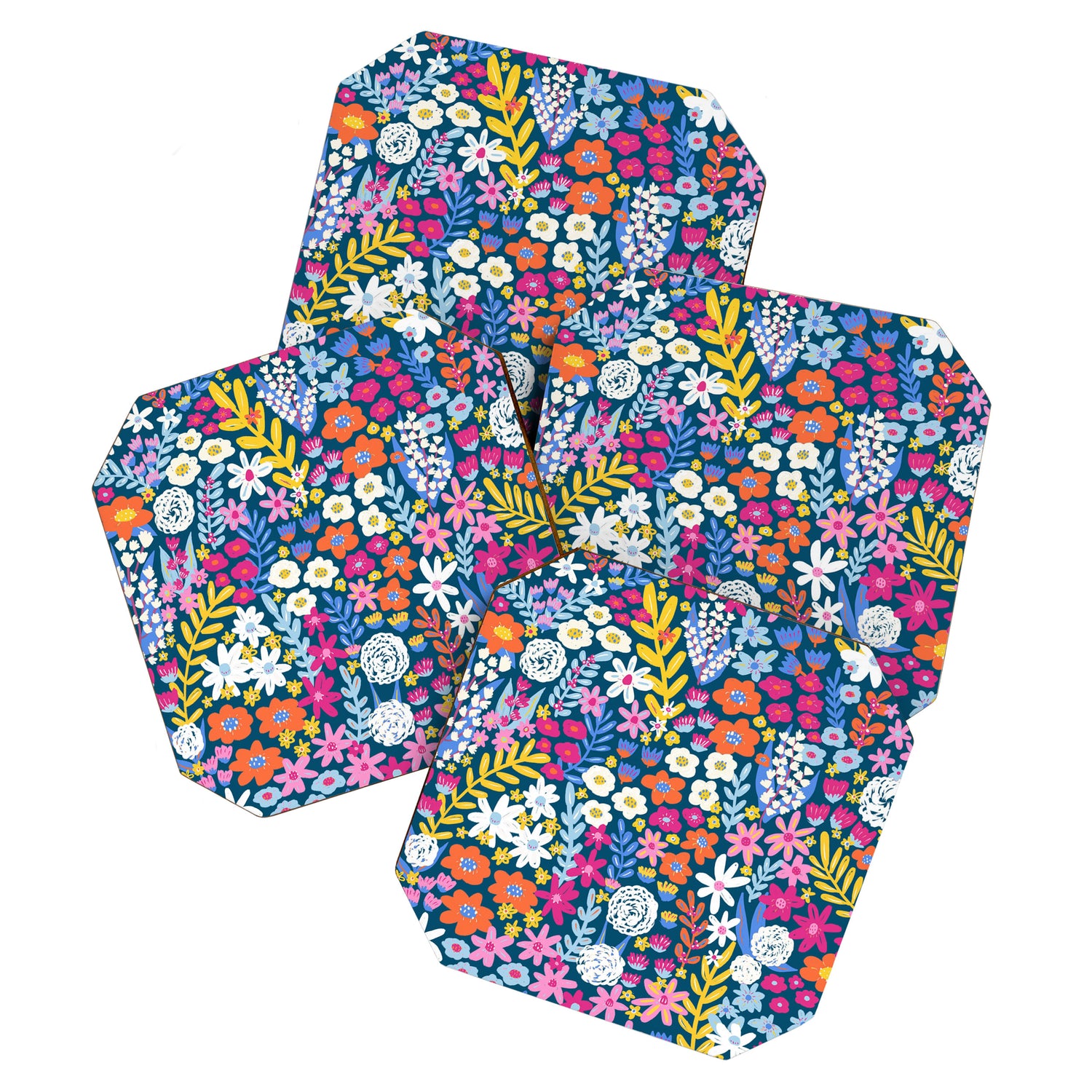 Boho Summer Colorful Flower Meadow Coaster Gallery Image 1