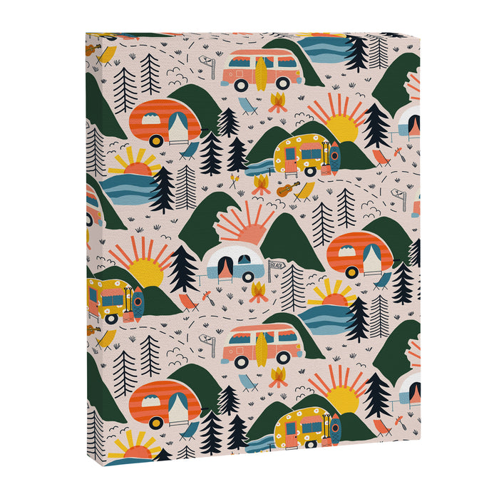 Camping Vacation Pattern Canvas Print Gallery Image 1