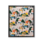 Camping Vacation Pattern Framed Canvas Print Gallery Image 6