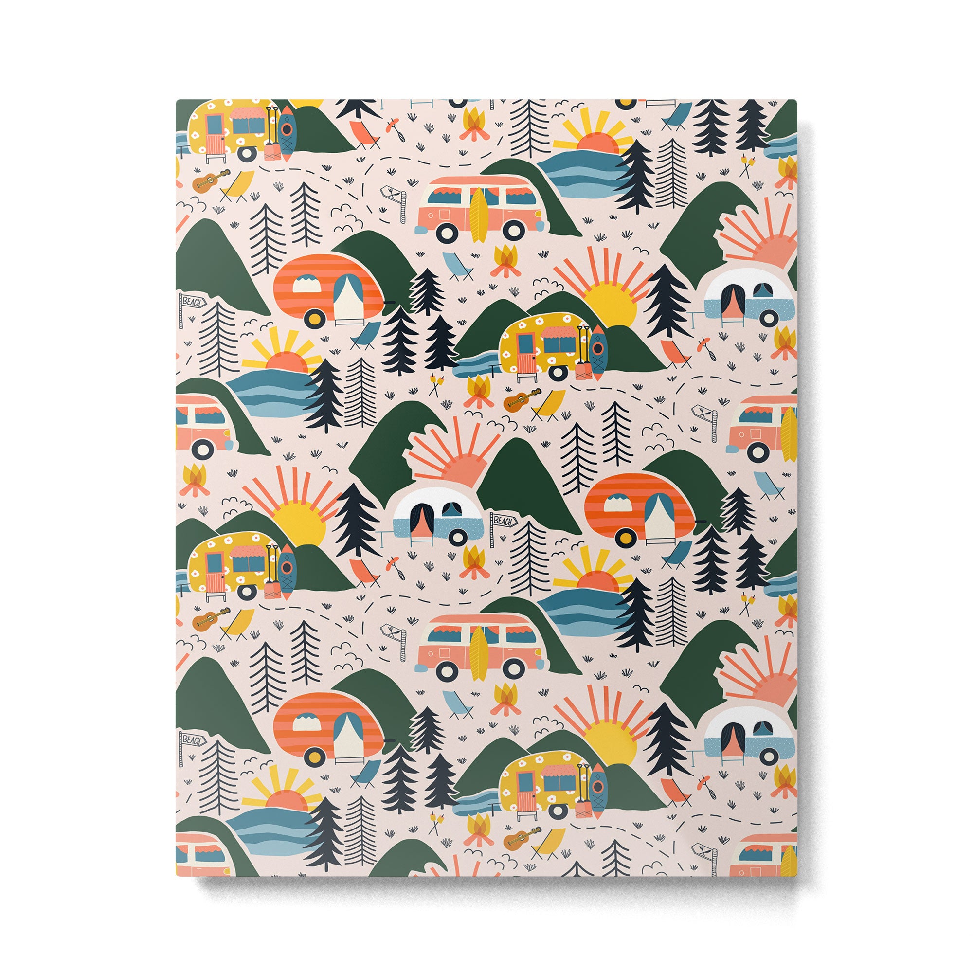 Camping Vacation Pattern Metal Print Gallery Image 4