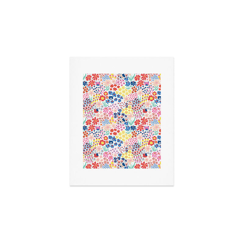 Cats Between Flowers Art Print Gallery Image 1