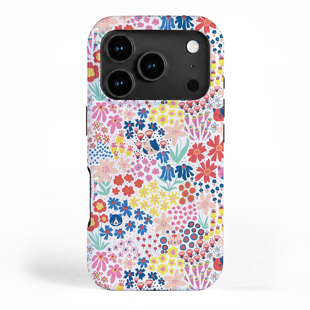 Cats Between Flowers iPhone Case Gallery Image 1