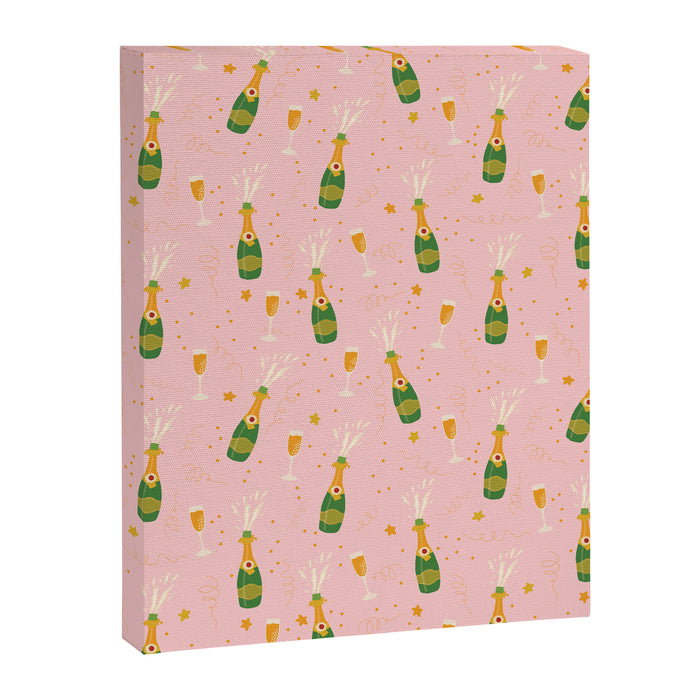 Champagne Bottles Pink Canvas Print Gallery Image 1