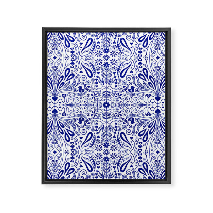 Chinoiserie Folk Seamless Pattern Framed Canvas Print Gallery Image 1