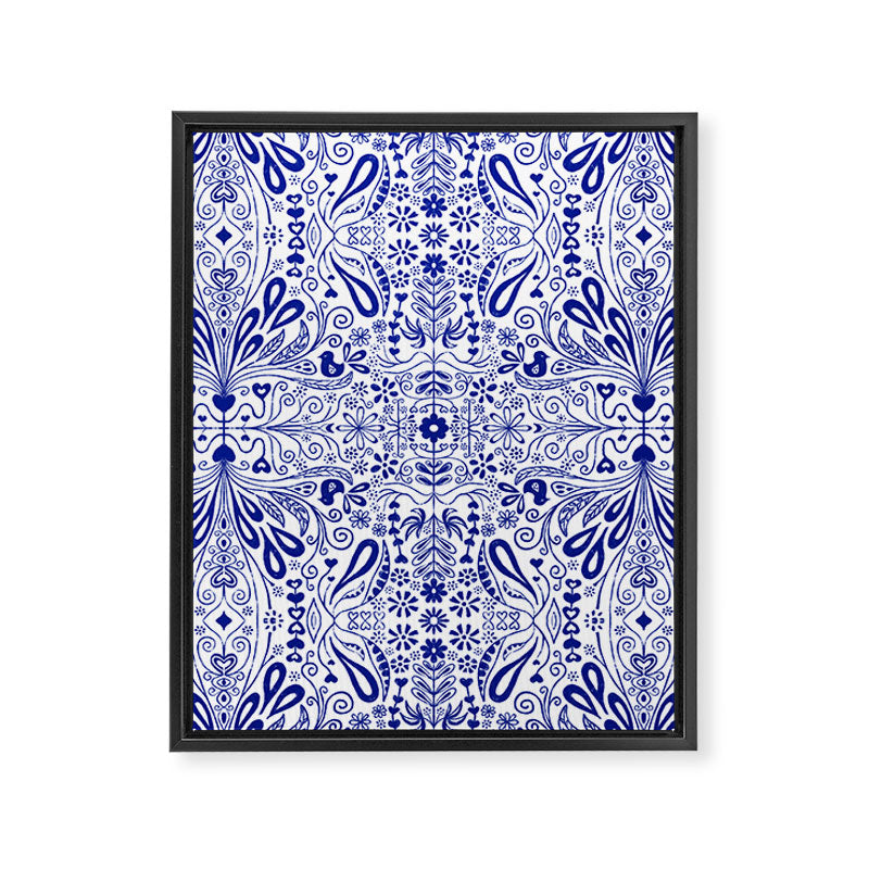 Chinoiserie Folk Seamless Pattern Framed Canvas Print Gallery Image 8