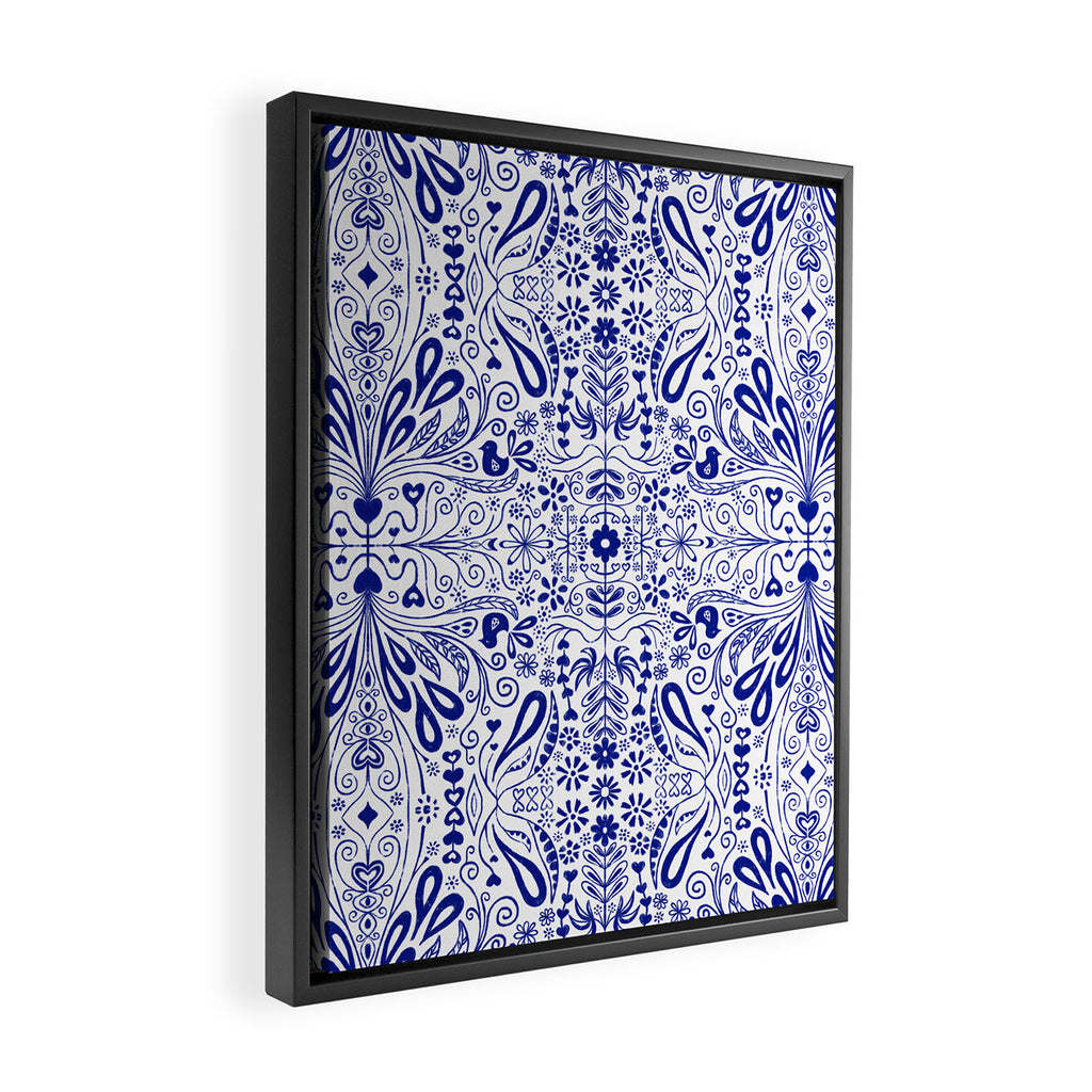 Chinoiserie Folk Seamless Pattern Framed Canvas Print Gallery Image 2