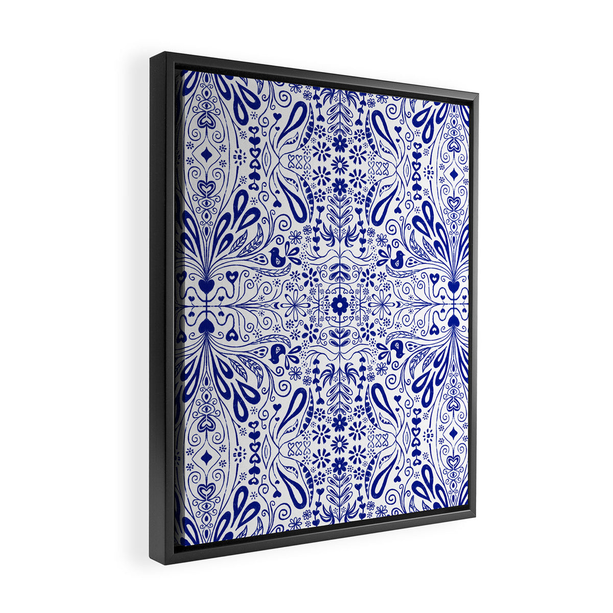 Chinoiserie Folk Seamless Pattern Framed Canvas Print Gallery Image 2
