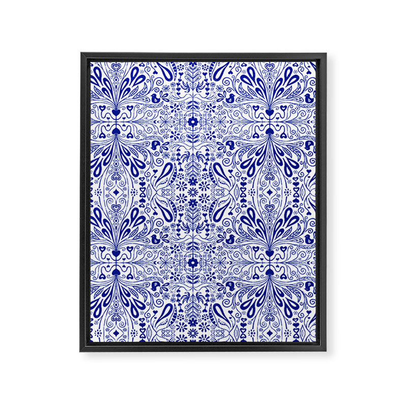Chinoiserie Scandinavian Folk Art Framed Canvas Print Gallery Image 8